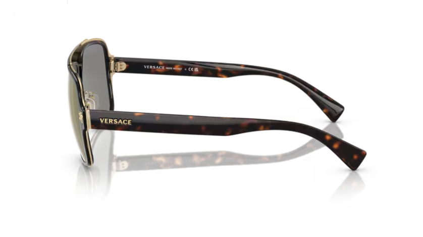 Versace VE2199 12524T Havana Grey Mirror Gold Sunglasses