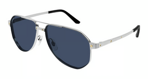 002 - Silver With Blue Polarized Lenses