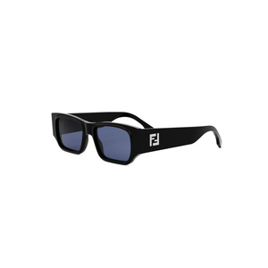 01V - Shiny Black with Blue Lenses