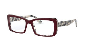 03E1O1 - Beige Havana Top Bordeaux with Clear Lenses