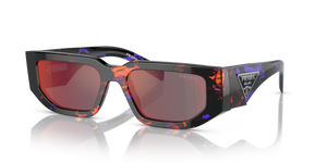 06V40E - Abstract Orange with Dark Grey Mirror Blue/Red Lenses