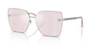 10007V - Silver with Pink Mirror White Lenses