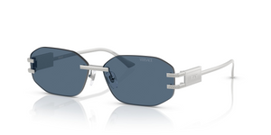 100080 - Silver with Dark Blue Lenses