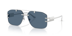 100080 - Silver with Blue Lenses