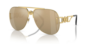 100203 - Gold with Clear Mirror Real Yellow Gold Lenses