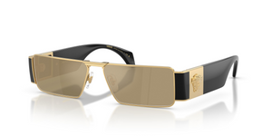 100203 - Gold with Clear Mirror Real Yellow Gold Lenses
