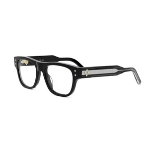10BB - Shiny Black with Transparent Blue Block Lenses