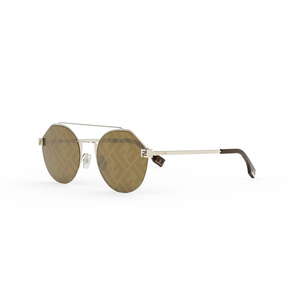 10G - Shiny Light Nickeltin with Brown Mirror Lenses