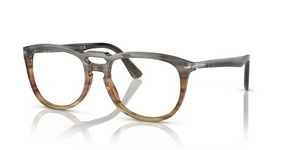 1137 - Striped Grey Gradient Brown with Clear Lenses