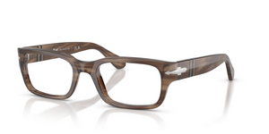 1208 - Striped Brown with Clear Lenses