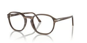 1208 - Striped Brown with Clear Lenses