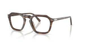 1208 - Striped Brown with Clear Lenses