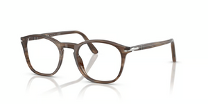 1208 - Striped Brown with Clear Lenses
