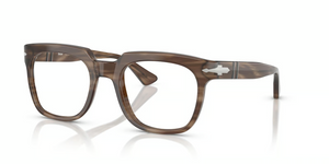 1208 - Striped Brown with Clear Lenses