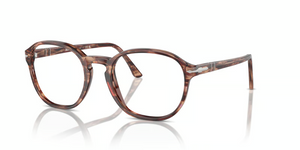 1209 - Striped Bordeaux with Clear Lenses