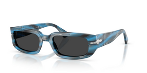 123448 - Striped Blue And Grey with Polarized Black Lenses