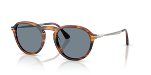 123556 - Striped Black & Brown with Light Blue Lenses