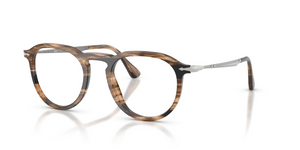 1236 - Striped Black & Greish Brown with Clear Lenses