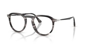 1238 - Striped Black & Grey with Clear Lenses