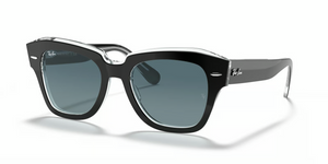 12943M - Black On Transparent with Blue Gradient Lenses