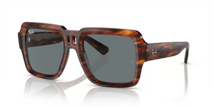 139880 - Striped Havana with Dark Blue Lenses