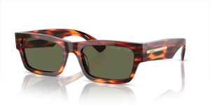 13O03R - Red/Black Havana with Polarized Green Lenses