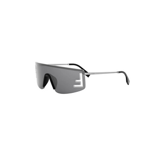 14A - Shiny Silver with Grey Lenses