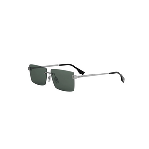 14N - Shiny Silver with Green Lenses