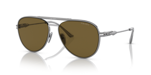 16F01T - Matte Gunmetal/Shiny with Dark Brown Lenses