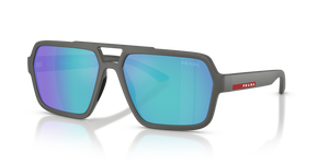 16X08R - Grey Silver with Light Green Mirror Blue Lenses