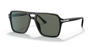1AB03R - Black with Polarized Green Lenses