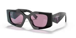 1AB07Q - Black with Dark Violet Mirror Silver Lenses