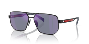 1BO70A - Matte Blackwith Dark Blue Mirror Violet Lenses