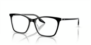 2034 - Black On Transparent with Clear Lenses