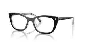 2034 - Black On Transparent with Clear Lenses