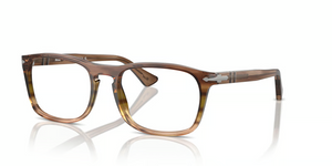 1207 - Striped Brown with Clear Lenses