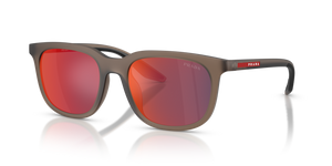 29F21A - Frosted Brown with Dark Grey Mirror Blue/Red Lenses