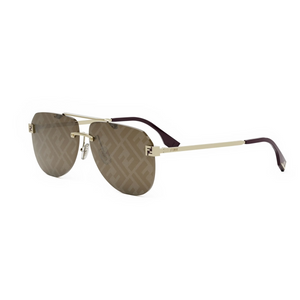 32G - Shiny Clear Gold with Brown Mirror Lenses