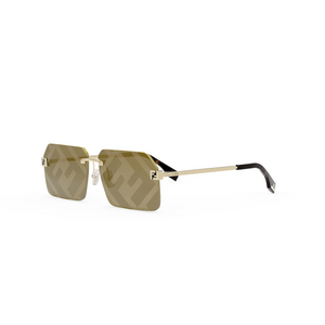 33G - Matte Clear Gold with Brown Mirror Lenses