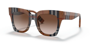 396713 - Brown Check with Brown Gradient Lenses