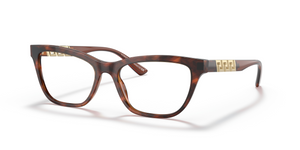 5354 - Havana Print Monogram with Clear Lenses
