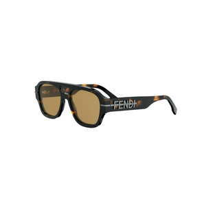 56J - Shiny Havana with Yellow Lenses
