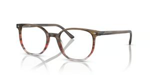 8251 - Striped Brown & Red with Clear Lenses