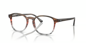 8251 - Striped Brown & Red with Clear Lenses