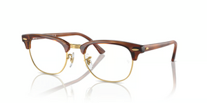8375 - Striped Brown with Clear Lenses