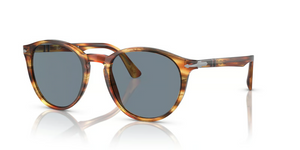 904356 - Brown Striped Yellow with Blue Lenses