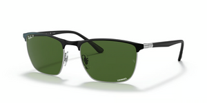 9144P1 - Black On Silver with Polarized Green Lenses