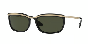 95/31 - Matte Black-Gold with Green Lenses
