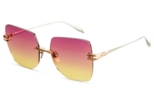 DTS155-A-02 Brushed Rose Gold - Silver with Peachy Sunset to Clear Gradient Lenses