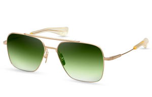 DTS111-57-07-Z Brushed White Gold with  Dark Green to Clear Gradient Lenses
